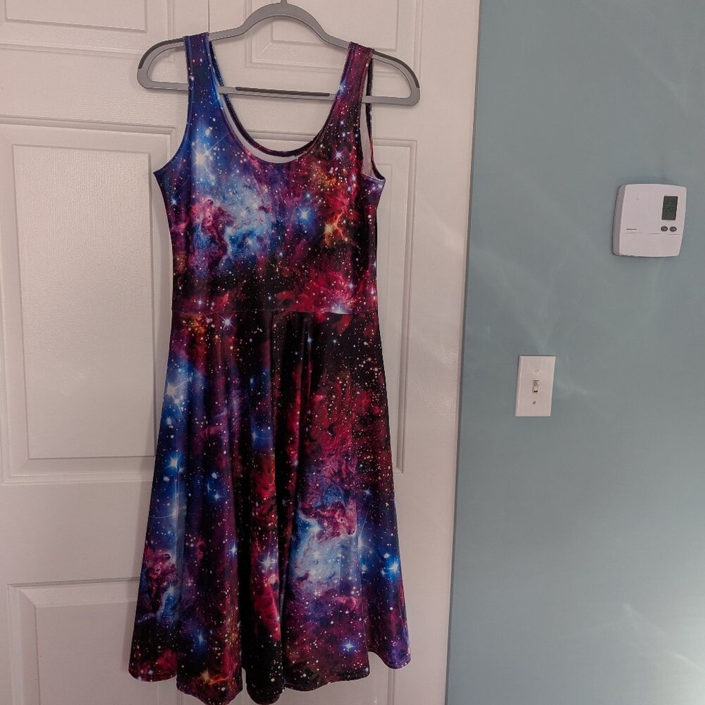 Black Milk galaxy velvet pocket midi dress